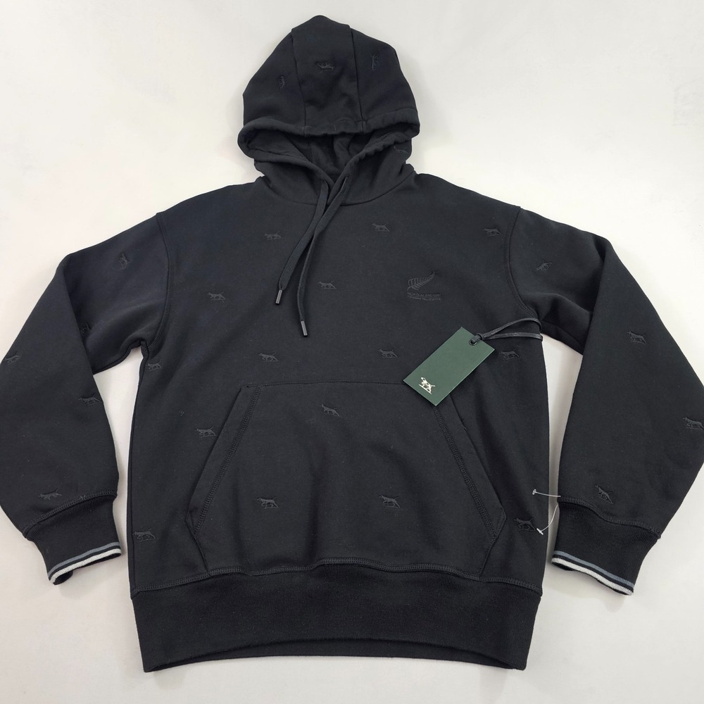 Rodd & Gunn Mens XS Black Embroidered Dog Hoodie Sweatshirt 100216 Pullover